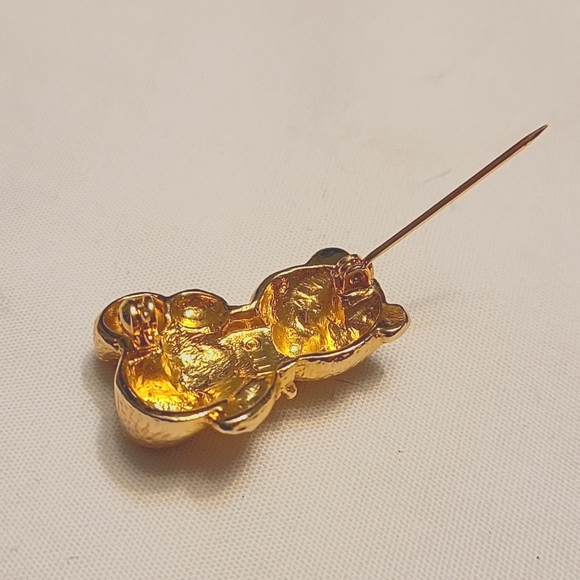 Vintage JJ Jonette Goldtone Bear Brooch - Picture 6 of 7
